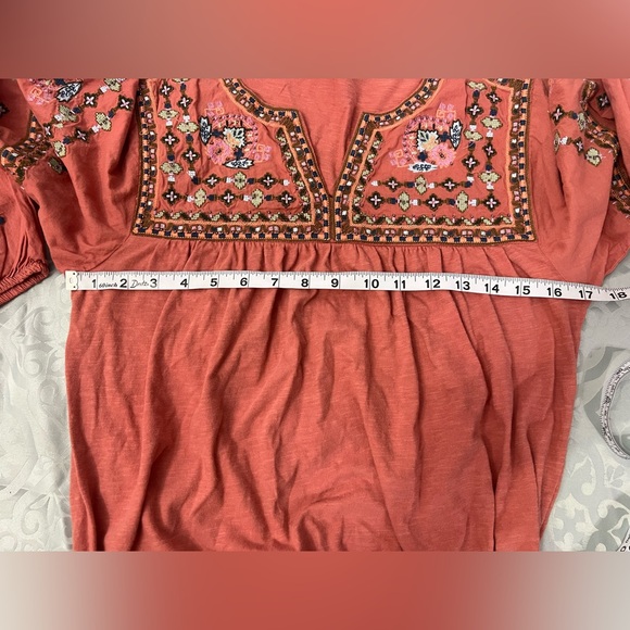 Lucky Brand Coral Embroidered Blouse - Picture 10 of 12